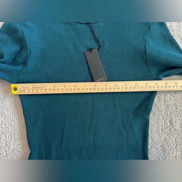 Monrow Brushed Thermal Long Sleeve Mock Neck Mini Dress in Abyss NWT! size Med - Picture 7 of 9